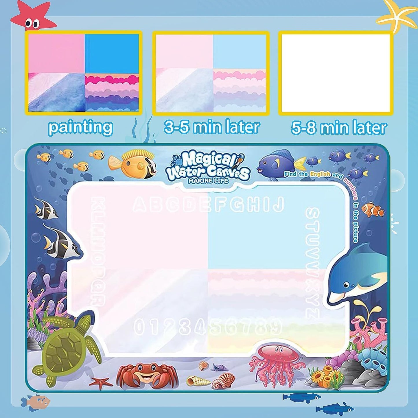 100 x 80cm Large Water Drawing Mat with Magic Pen Safe for Ages 3+