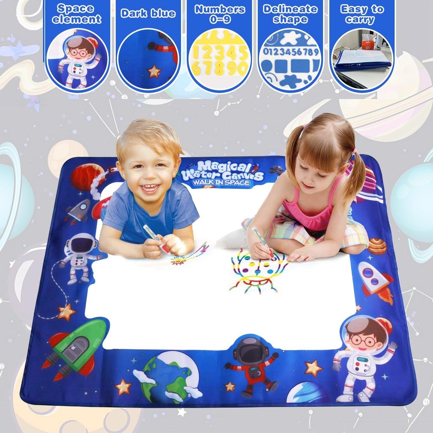 100 x 80cm Large Water Drawing Mat with Magic Pen Safe for Ages 3+