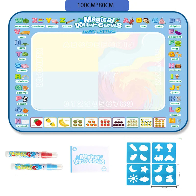 104 x 80cm Large Water Drawing Mat with Magic Pen Safe for Ages 3+