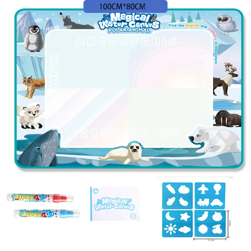 107 x 80cm Large Water Drawing Mat with Magic Pen Safe for Ages 3+