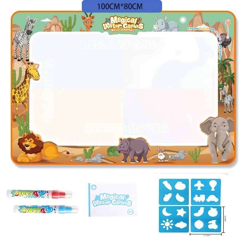 102 x 80cm Large Water Drawing Mat with Magic Pen Safe for Ages 3+