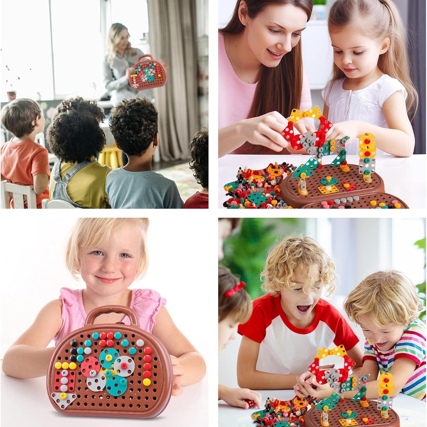 204pcs Magic Montessori Play Toolbox Toy with Electric Drill, Safe for Ages 3+