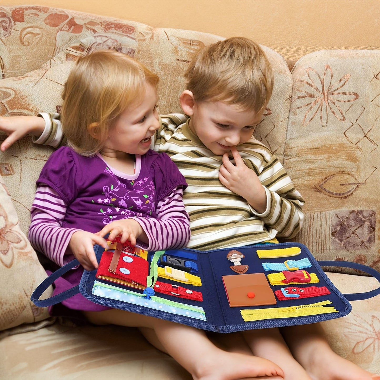 14 in 1 Montessori Busy Board for Ages 2+, Non-toxic, Lightweight & Portable