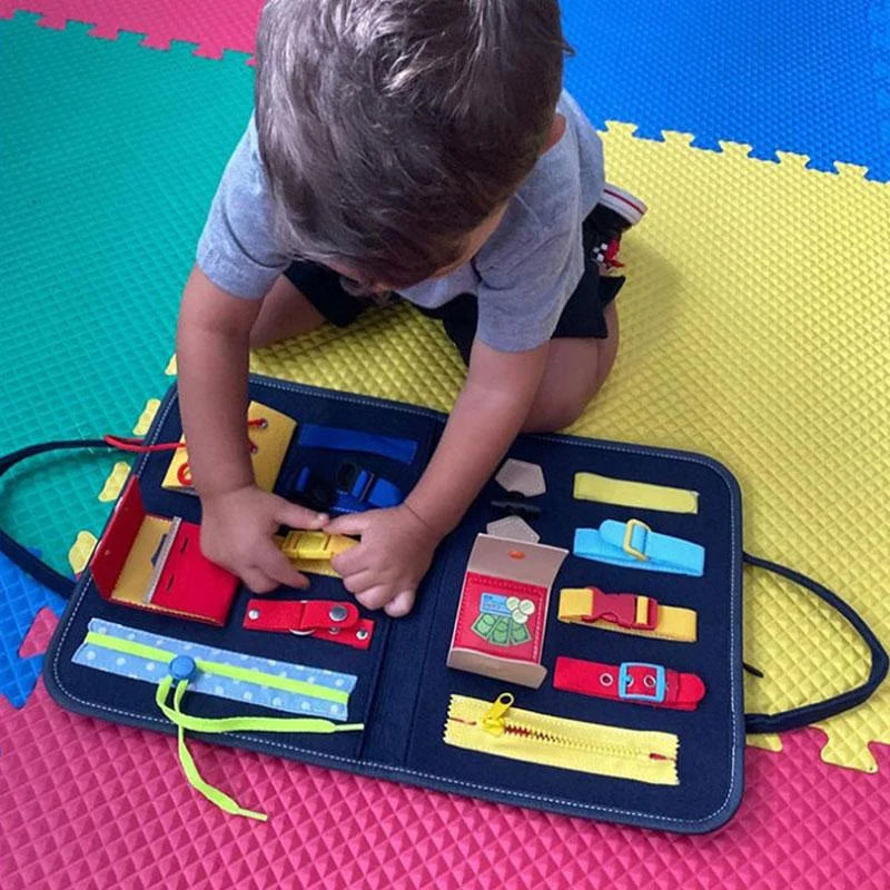 14 in 1 Montessori Busy Board for Ages 2+, Non-toxic, Lightweight & Portable