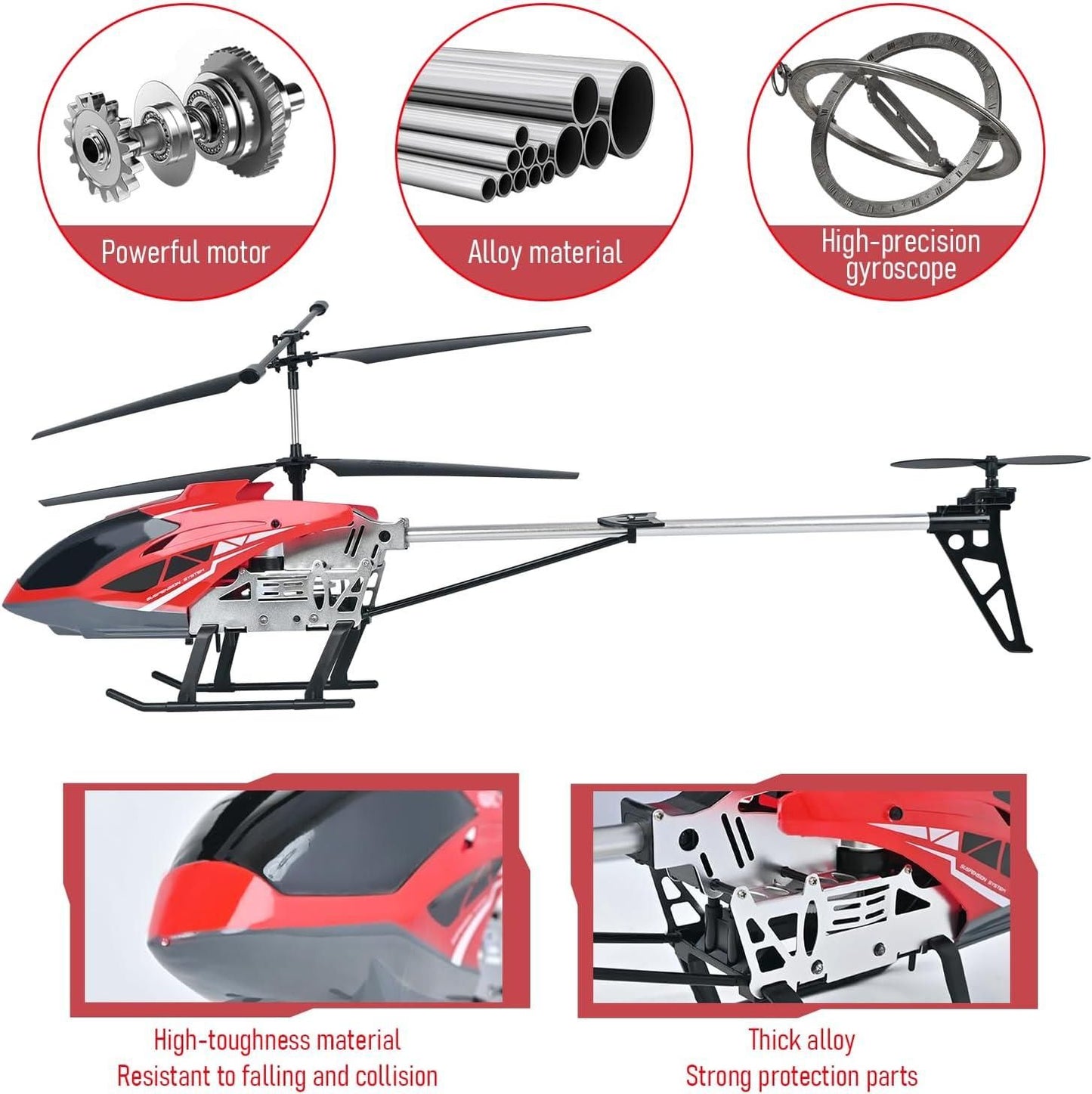 80cm Large Remote Control Helicopter with 2,4G Fall-resitant, Anti-wind, Rechargeble, Long flight-time, Safe for Ages 14+