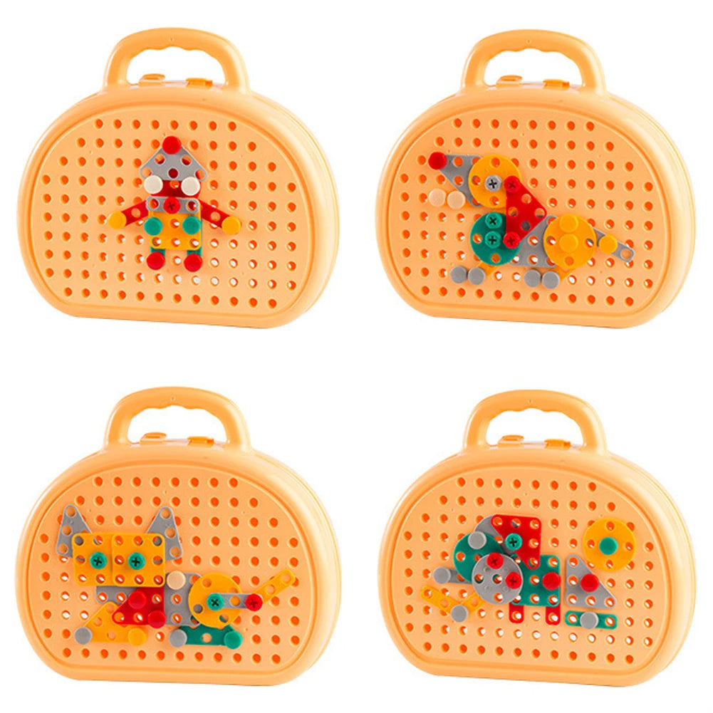 204pcs Magic Montessori Play Toolbox Toy with Electric Drill, Safe for Ages 3+