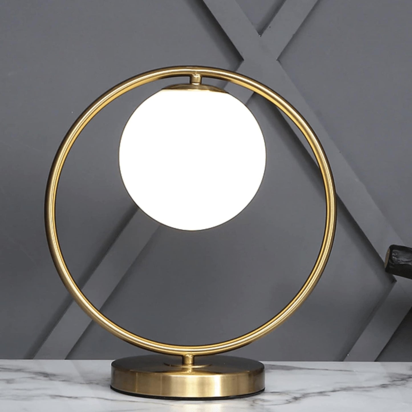 Brass LED Wall Light – Round Ring Design for Bedroom