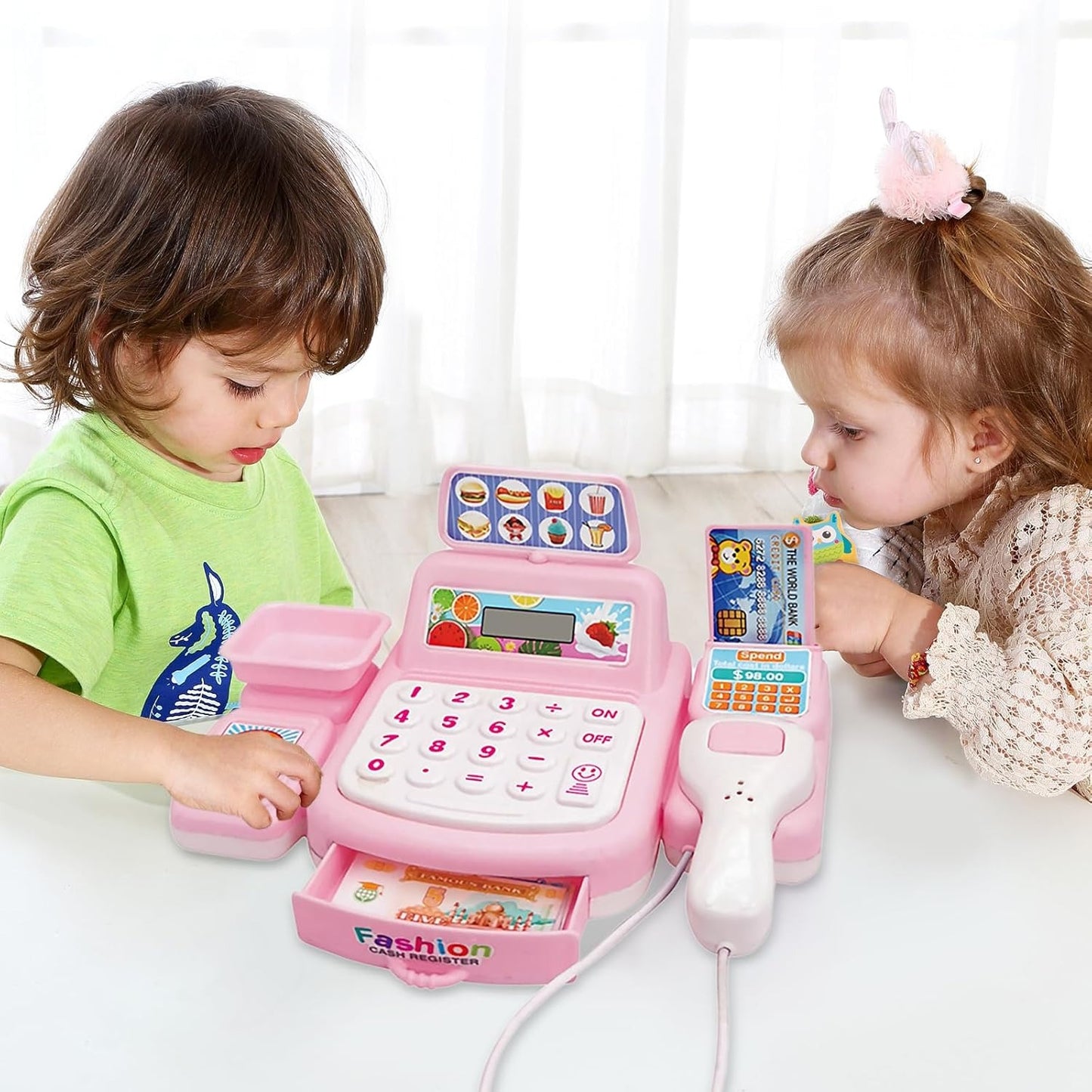 Cash Register Toy with Lights & Sounds, Electronic Gameplay, Safe for Ages 3+