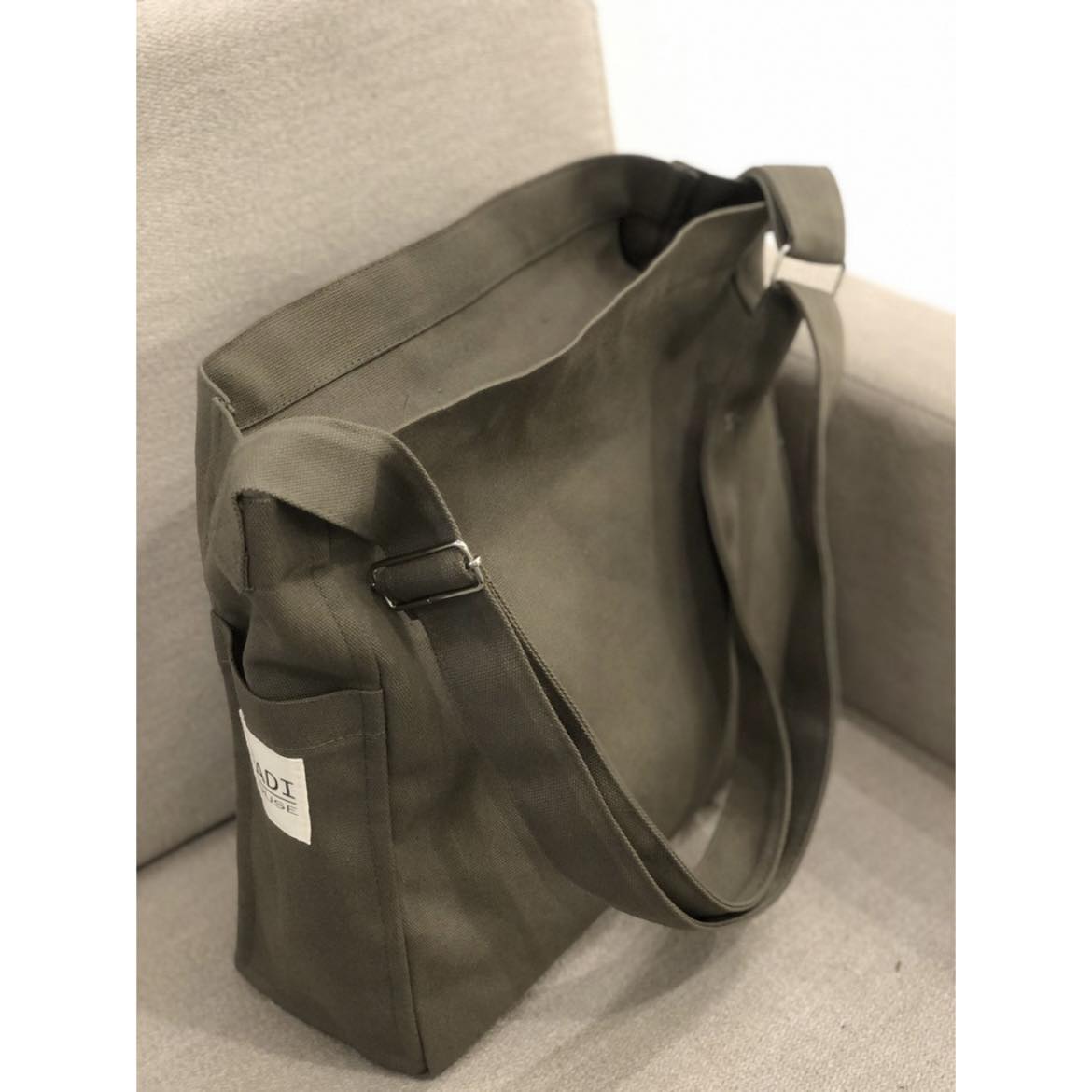 Handmade Brown Canvas Shoulder Bag