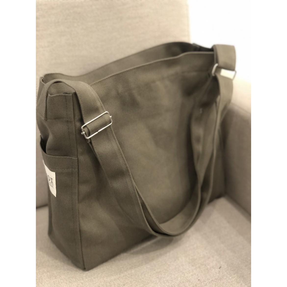 Handmade Brown Canvas Shoulder Bag