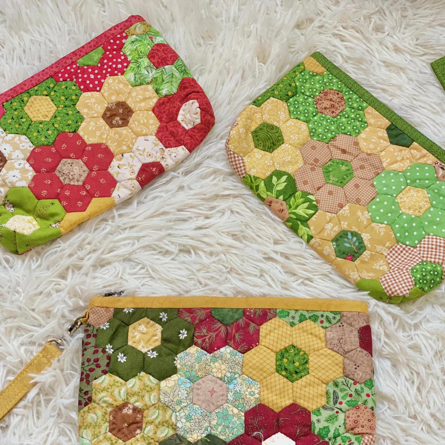 Handmade Leather Wallet with Exquisite Fabric Patchwork
