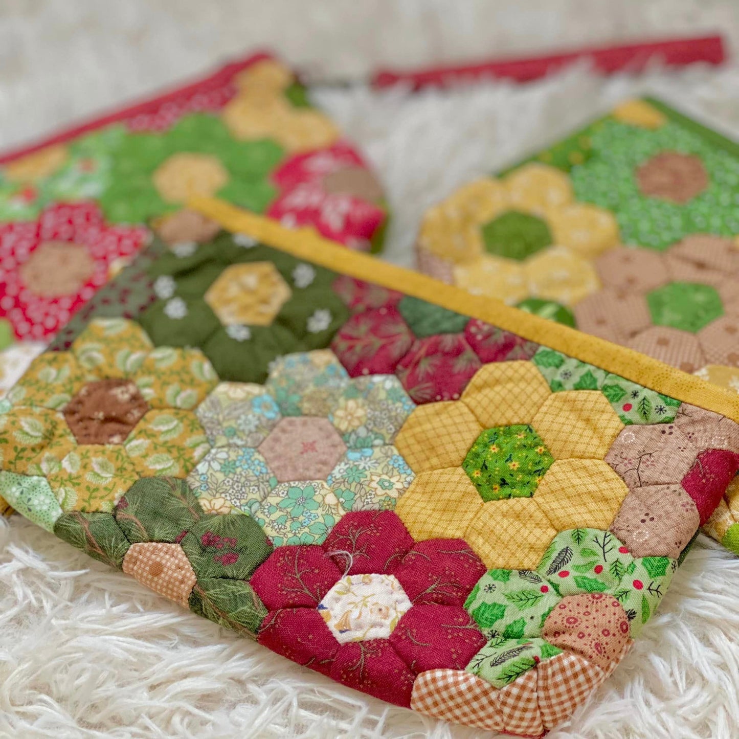 Handmade Leather Wallet with Exquisite Fabric Patchwork