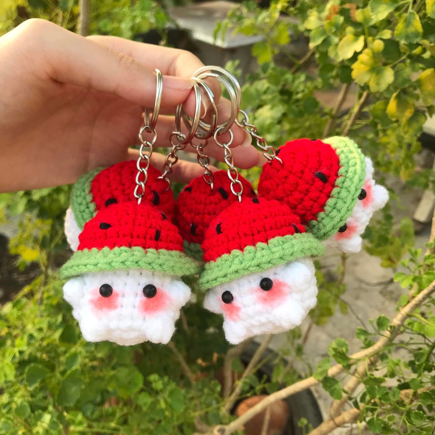 Handmade Watermelon Mushroom Keychain Cute and Charming