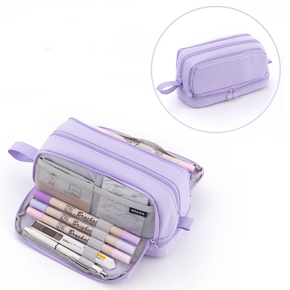 Large Capacity Pencil Case – 4-Compartment Multifunctional Pen & Stationery Organizer