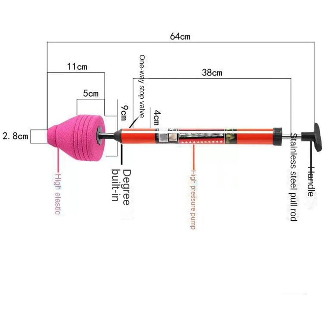 Manual Toilet Drain Unblocker, High Pressure Air Power, Reusable Plunger for Home Pipe Cleaning