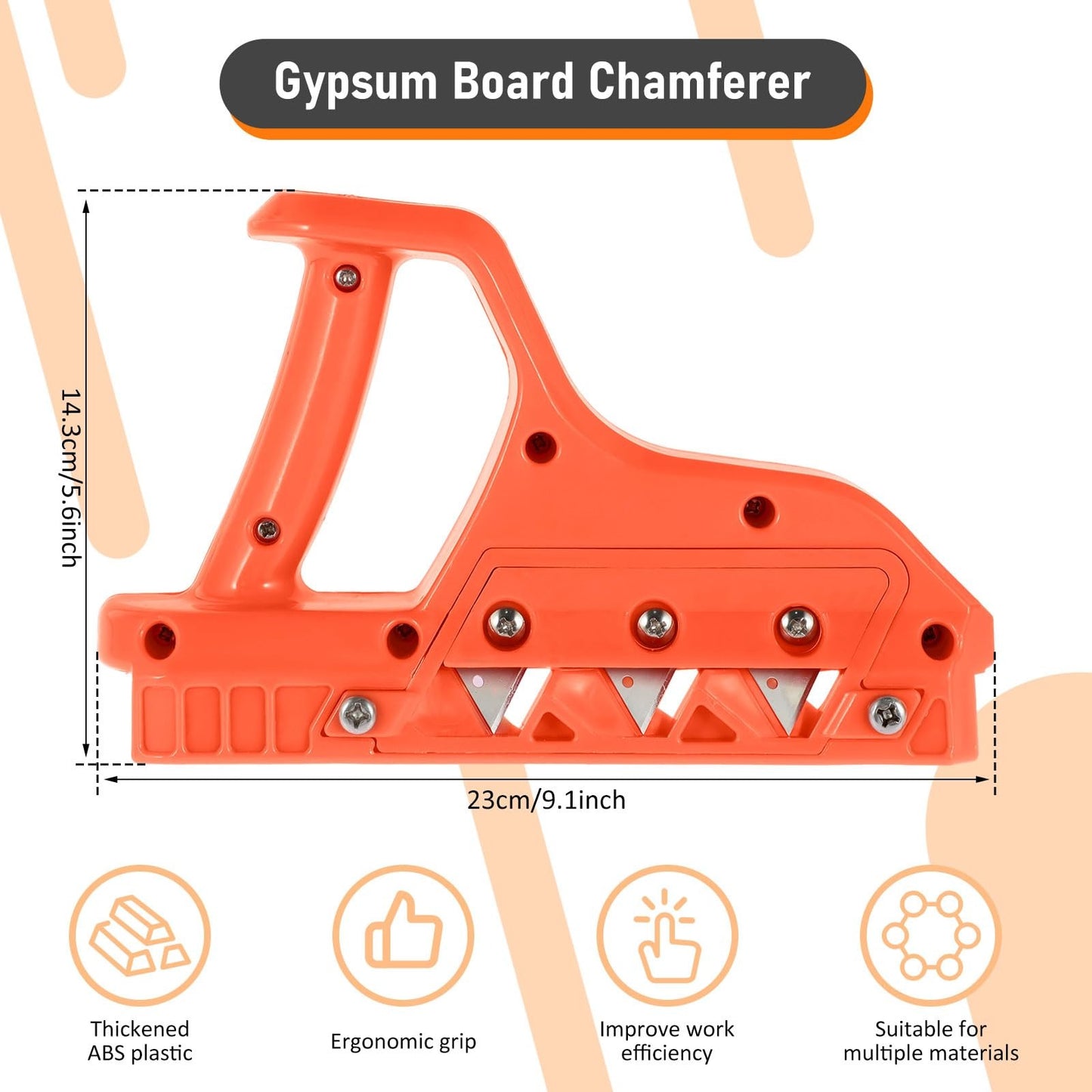 Plasterboard Edge Chamfer Plane Tool - Gypsum Board Hand Edge Planer