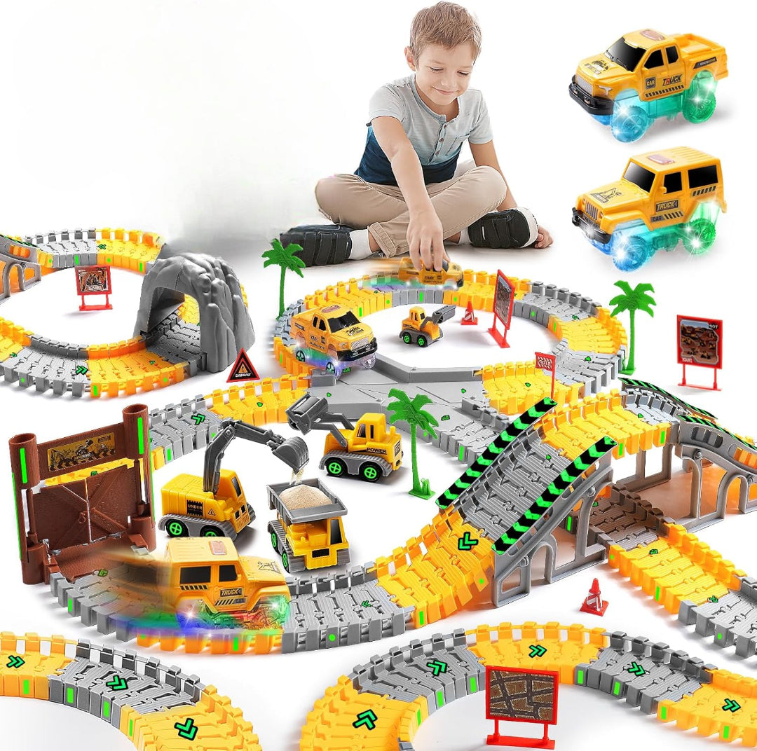 Race Track Toy, Creative Buildable Road Set with Model Cars, Easy Assembly, Safe for Ages 3+