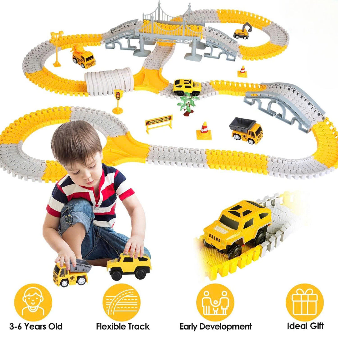 Race Track Toy, Creative Buildable Road Set with Model Cars, Easy Assembly, Safe for Ages 3+
