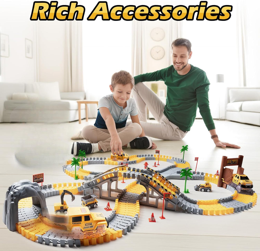 Race Track Toy, Creative Buildable Road Set with Model Cars, Easy Assembly, Safe for Ages 3+