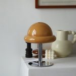 Glas Tischlampe Eiform Bauhaus Weiß Modern