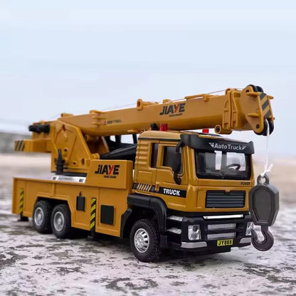 1-50 Crane Truck Model - Alloy Diecast, Extendable Boom, Pull-Back Action, Safe for Ages 3+