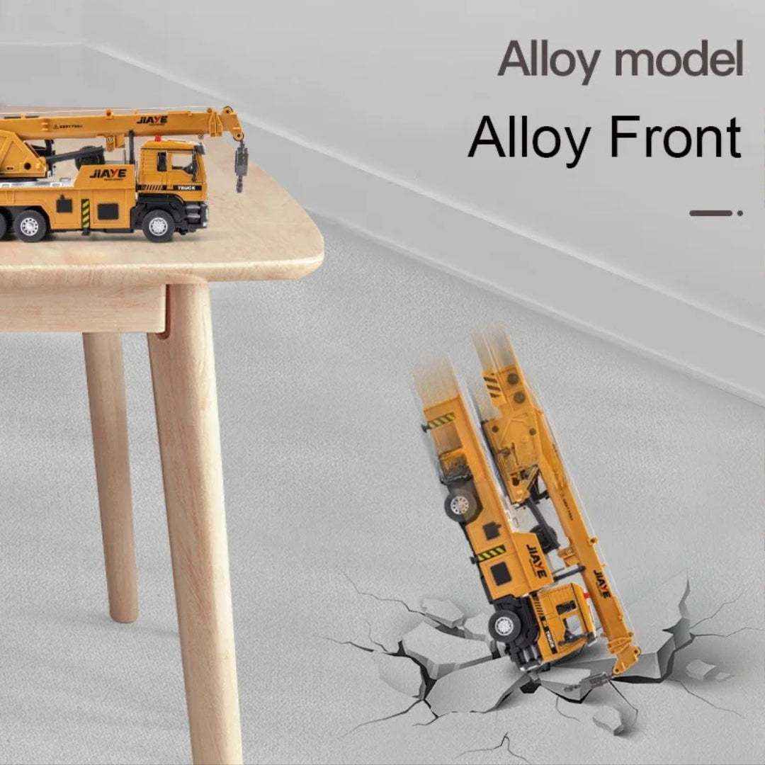 1-50 Crane Truck Model - Alloy Diecast, Extendable Boom, Pull-Back Action, Safe for Ages 3+