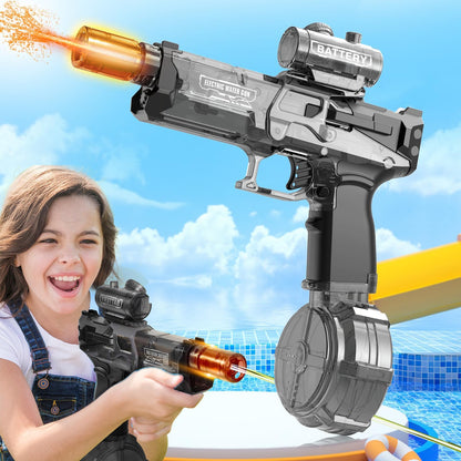 Rechargeable Electric Water Gun with Light & Sound for Ages 8+ - 26FT Range, Large Capacity