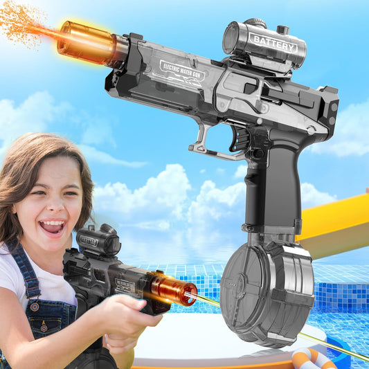 Rechargeable Electric Water Gun with Light & Sound for Ages 8+ - 26FT Range, Large Capacity