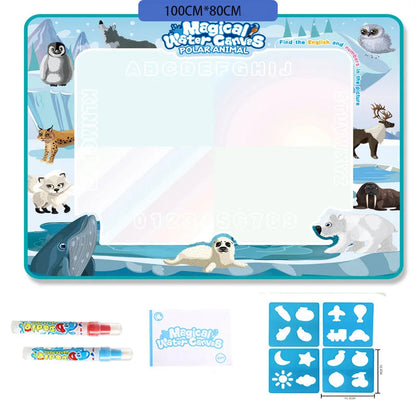 107 x 80cm Large Water Drawing Mat with Magic Pen Safe for Ages 3+