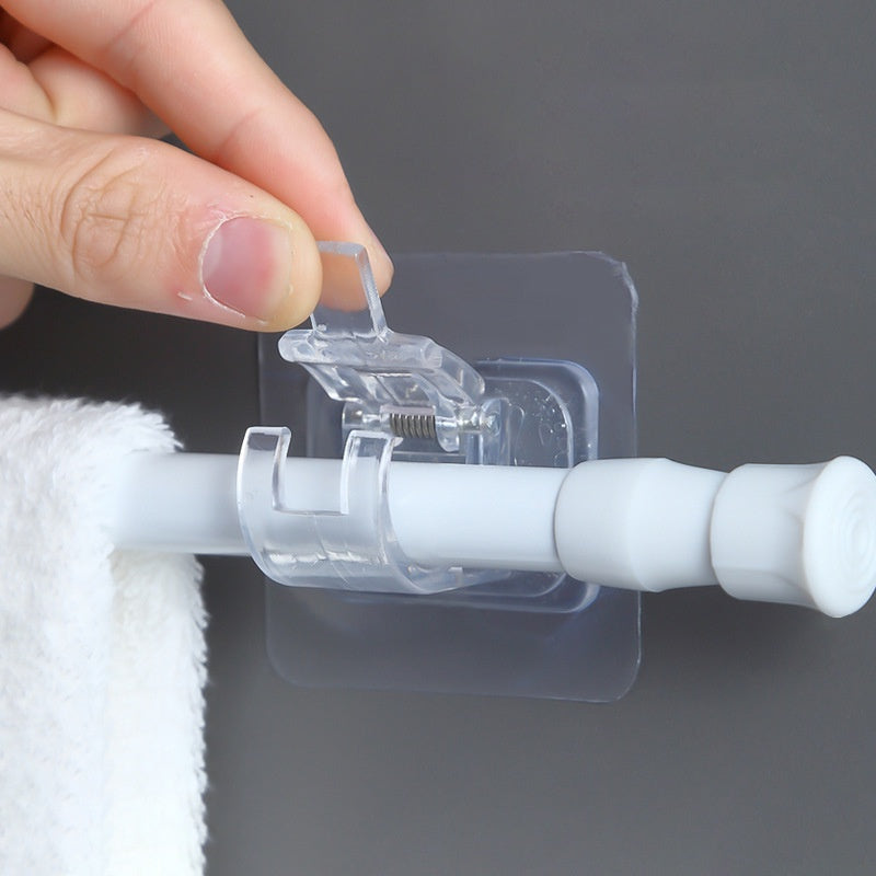 12PCS No Drill Curtain Rod Brackets – Self-Adhesive, Adjustable Design for Easy Installation & Convenient Hanging