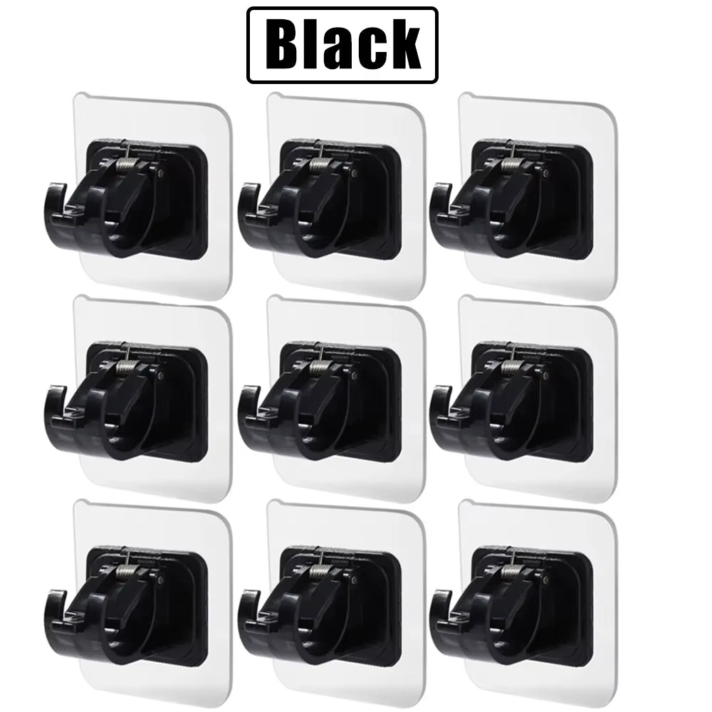 12PCS No Drill Curtain Rod Brackets – Self-Adhesive, Adjustable Design for Easy Installation & Convenient Hanging