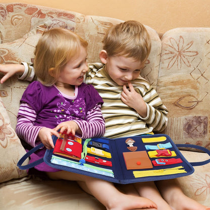 14 in 1 Montessori Busy Board for Ages 2+, Non-toxic, Lightweight & Portable