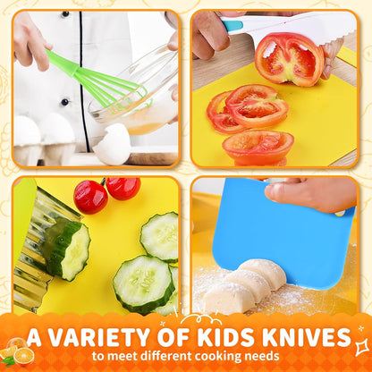 17 PCS Montessori Kitchen Tools for Real Cooking with Cutting Board, Safe for Ages 2+