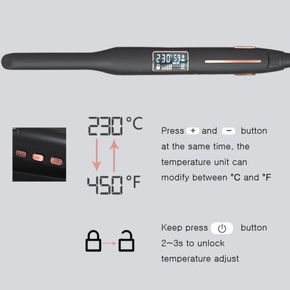 2 in 1 Mini Hair Straightener Travel Pencil Straightener for Short Hair