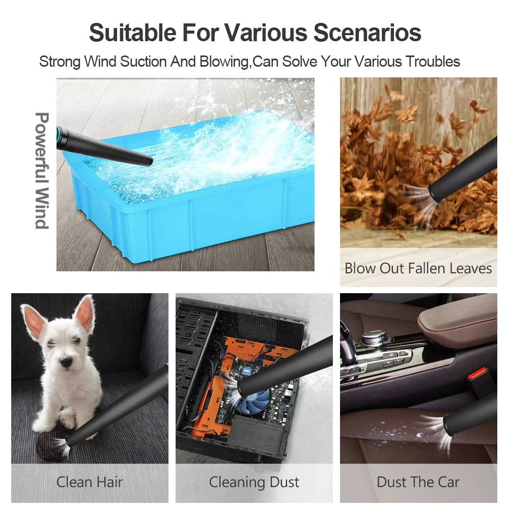 2-in-1 Cordless Leaf Blower & Vacuum – Portable Electric Garden Blower with Strong Suction for Yard Cleaning & Debris Removal