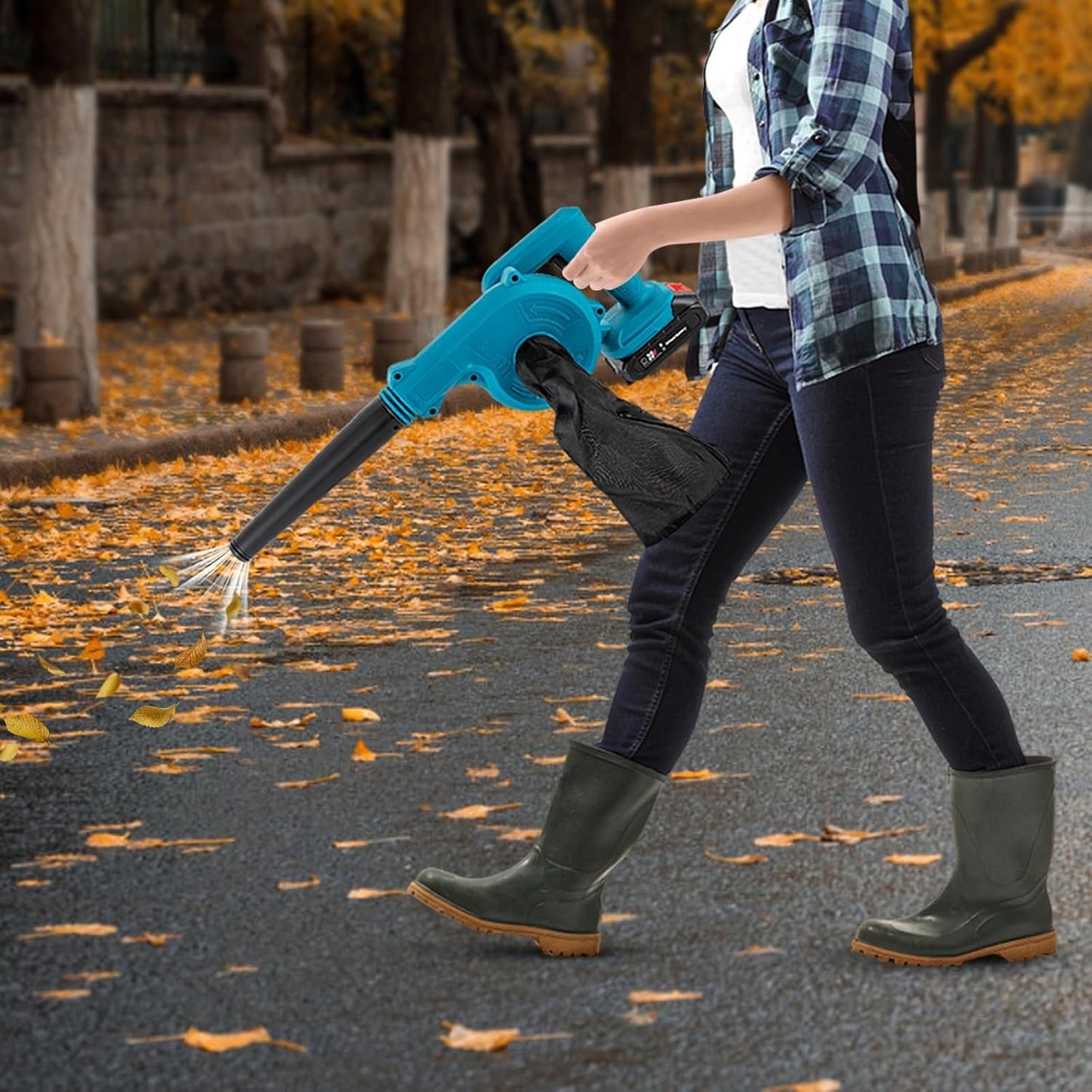 2-in-1 Cordless Leaf Blower & Vacuum – Portable Electric Garden Blower with Strong Suction for Yard Cleaning & Debris Removal