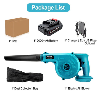 2-in-1 Cordless Leaf Blower & Vacuum – Portable Electric Garden Blower with Strong Suction for Yard Cleaning & Debris Removal