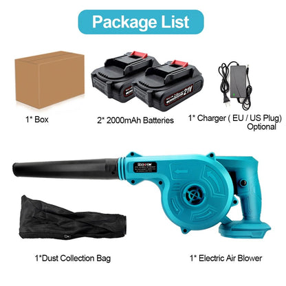2-in-1 Cordless Leaf Blower & Vacuum – Portable Electric Garden Blower with Strong Suction for Yard Cleaning & Debris Removal
