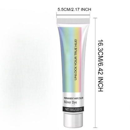 2-in-1 Natural Extract Silver Hair Color Cream with Trendy Silver Effect, Plant-Based Ingredients, and Easy At-Home Use