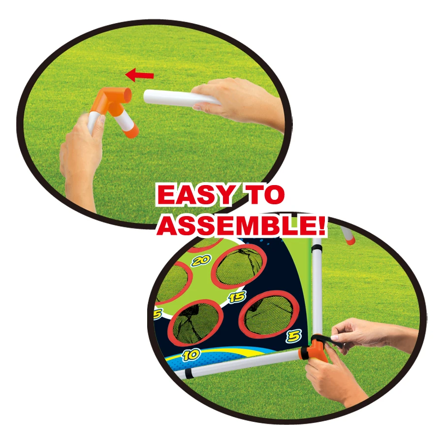 2-in-1 Outdoor Toss Game, Portable Cornhole Throwing Circle Ferrule Board Set, Safe for Ages 3+