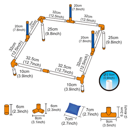 2-in-1 Outdoor Toss Game, Portable Cornhole Throwing Circle Ferrule Board Set, Safe for Ages 3+