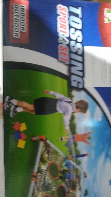 2-in-1 Outdoor Toss Game, Portable Cornhole Throwing Circle Ferrule Board Set, Safe for Ages 3+