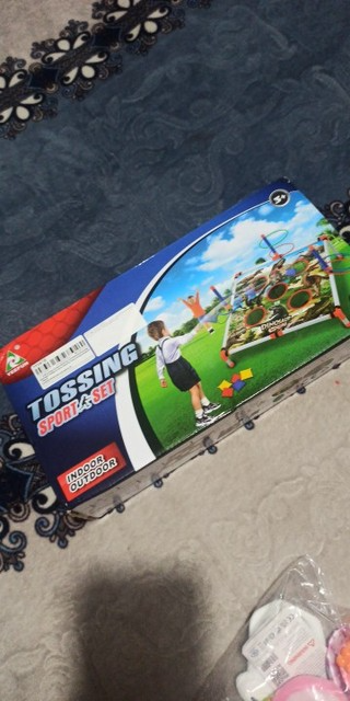 2-in-1 Outdoor Toss Game, Portable Cornhole Throwing Circle Ferrule Board Set, Safe for Ages 3+