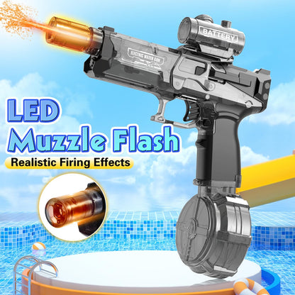 Rechargeable Electric Water Gun with Light & Sound for Ages 8+ - 26FT Range, Large Capacity