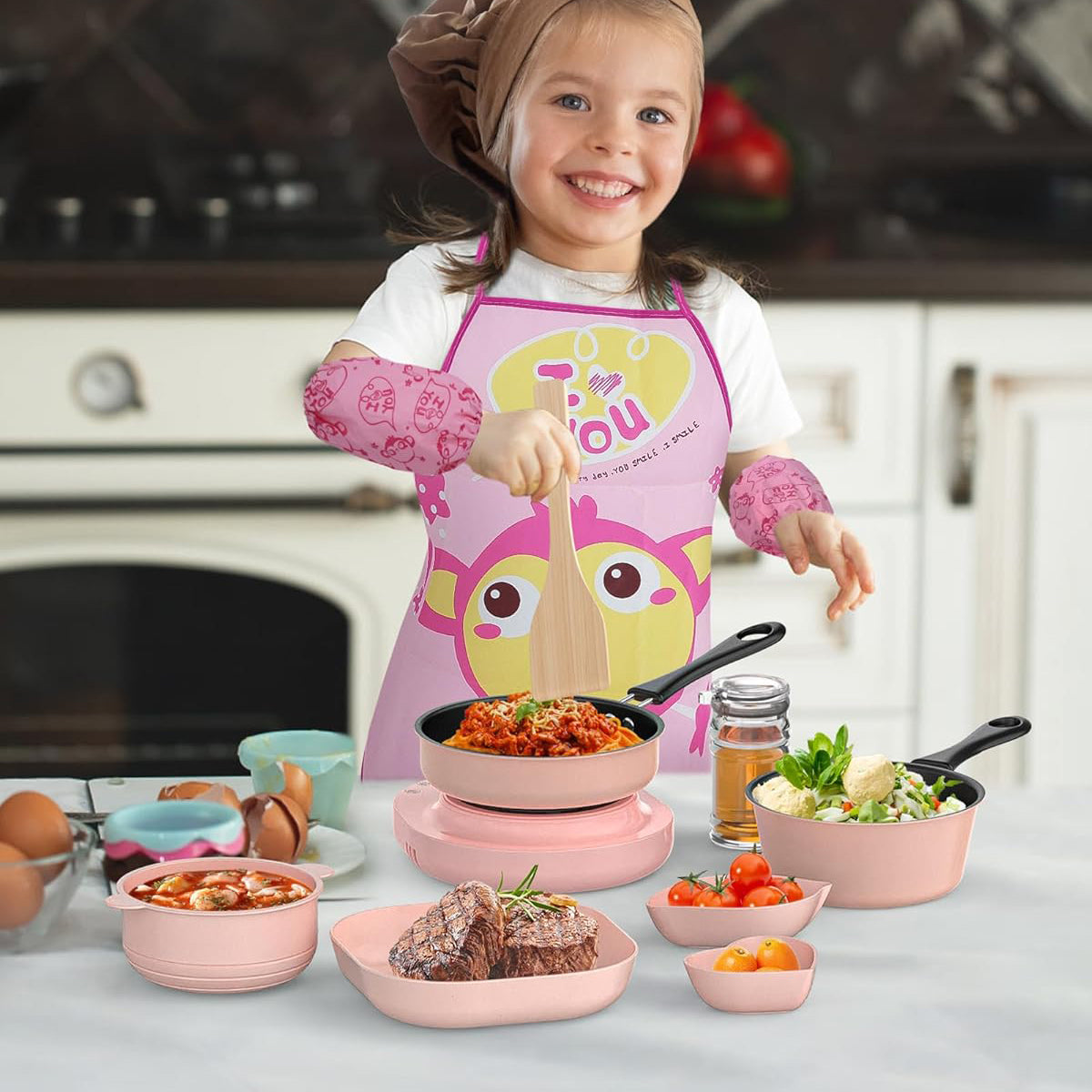 22 PCS Real Cooking Mini Kitchen Toys, Safe for Ages 3+