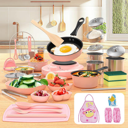22 PCS Real Cooking Mini Kitchen Toys, Safe for Ages 3+