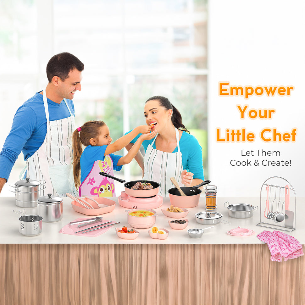 22 PCS Real Cooking Mini Kitchen Toys, Safe for Ages 3+