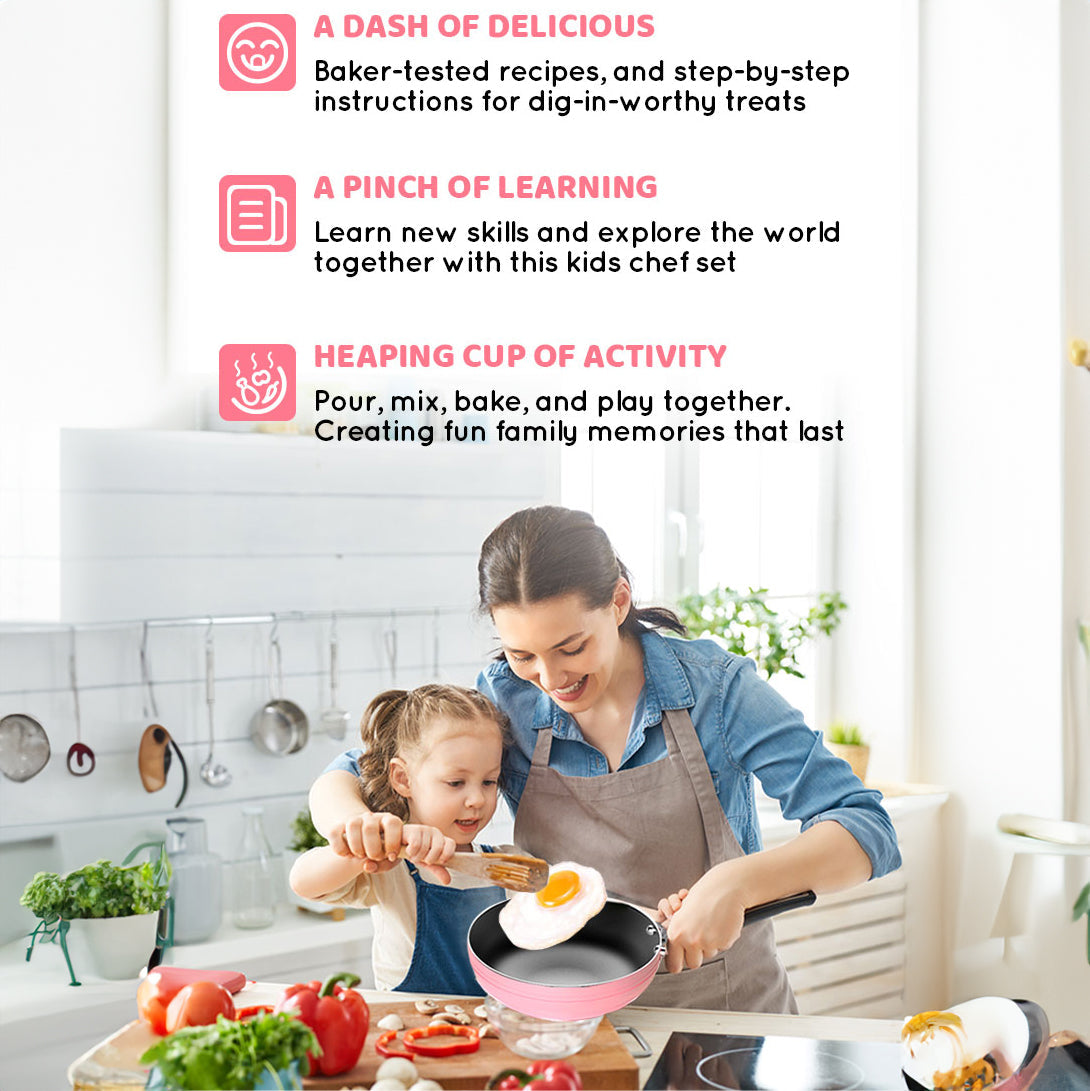 22 PCS Real Cooking Mini Kitchen Toys, Safe for Ages 3+