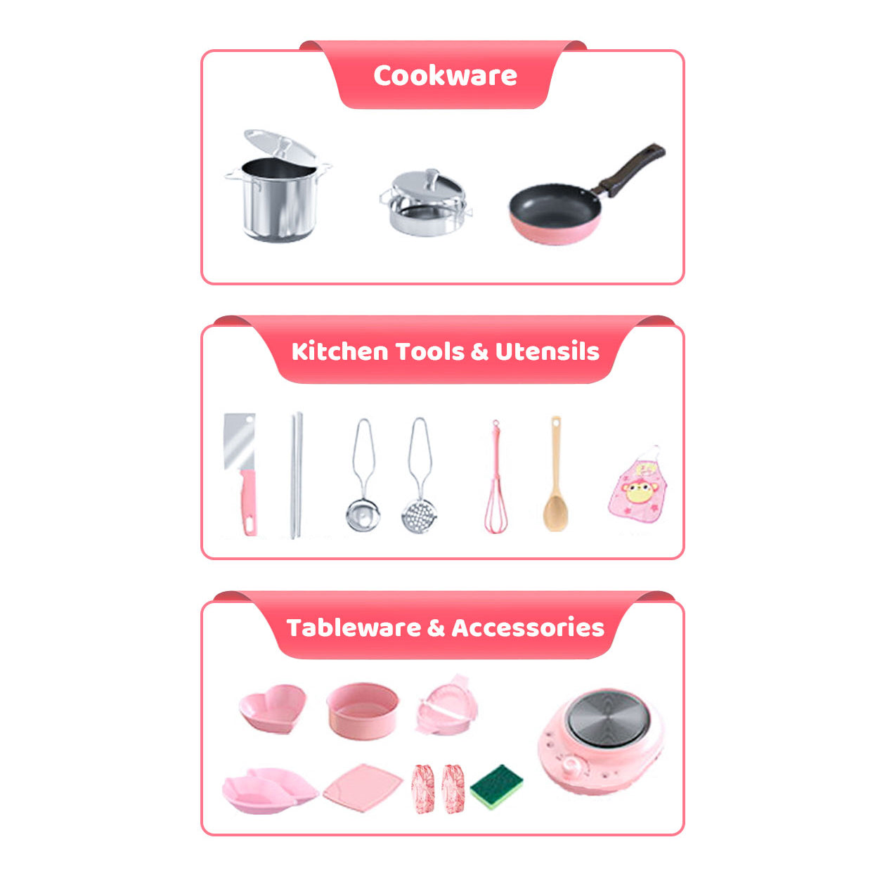 22 PCS Real Cooking Mini Kitchen Toys, Safe for Ages 3+