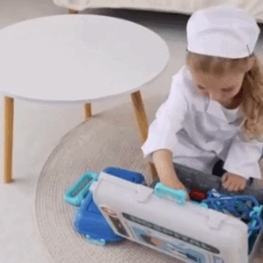 22 Pcs Educational Pretend Medical Station Set Doctor, Realistic Tools, Foldable Trolley, Safe for Kids 3+